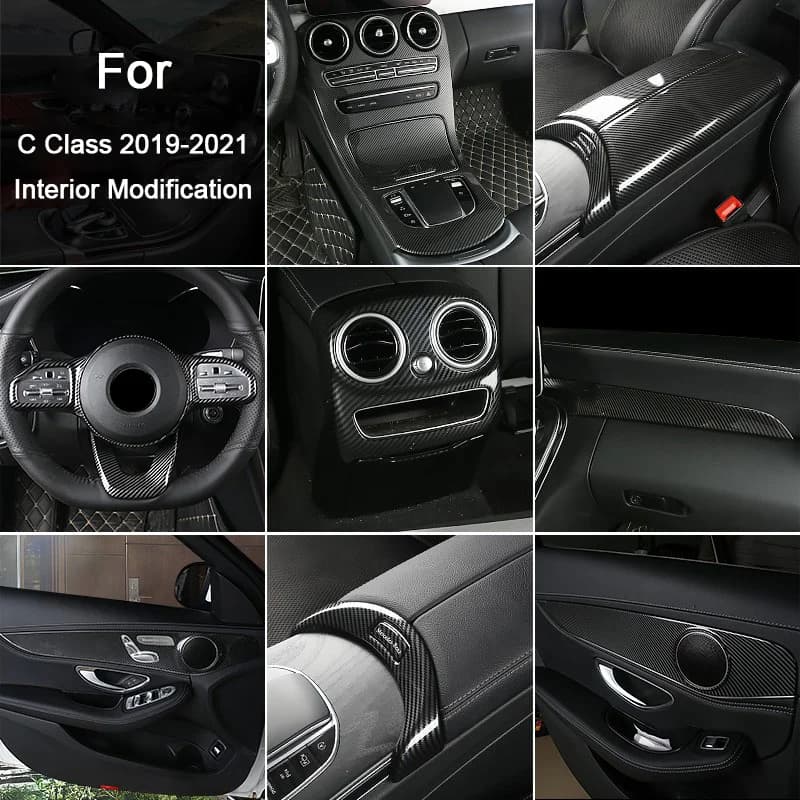 For Mercedes Benz Class C W205 2019 2020 2021 Dashboard Auto Console Central Exchange Panel Arm Cover Back Exit Air Frame