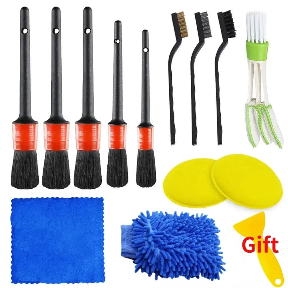 Nuovo Kit per la pulizia dell'auto Scrubber Drill Detailing Brush Set condizionatore d'aria Vents asciugamano lucidatrice Auto dettagli strumenti