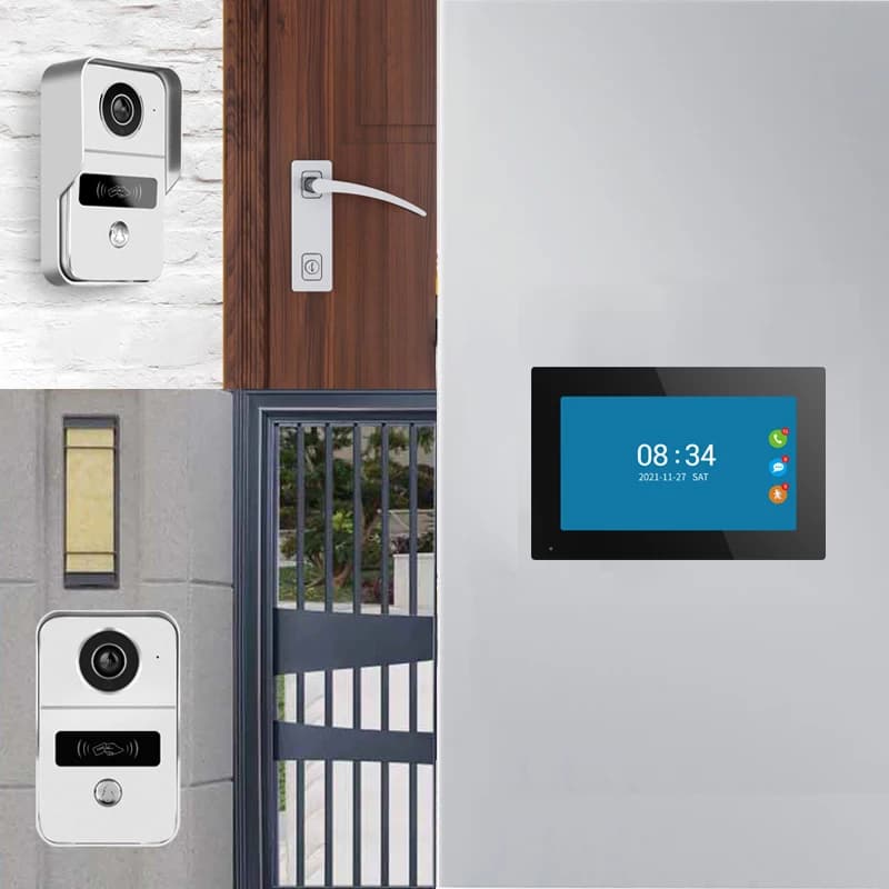 7Inch Screen 2V1 2MP 1080P Wire Tuya APP AHD WIFI Doorbell Leave Message 140Degree Wide Angle Video Door Phone Intercom System