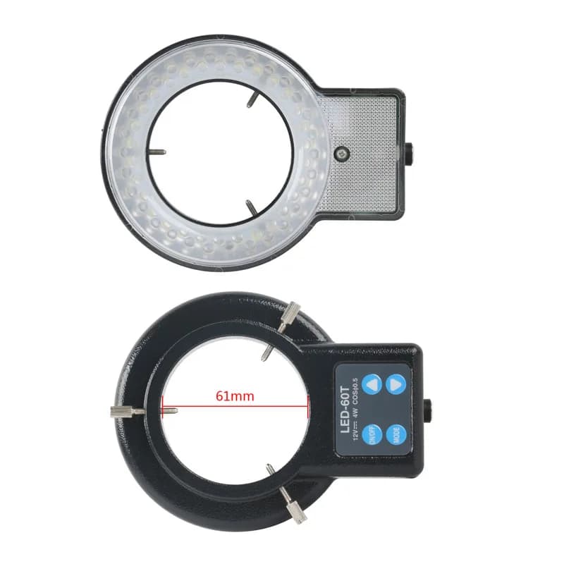 Lampada ad anello a LED con illuminazione a 4 zone regolabile 60 pezzi 64 pezzi 144 pezzi Illuminatore per microscopio stereo trinoculare binoculare monoculare