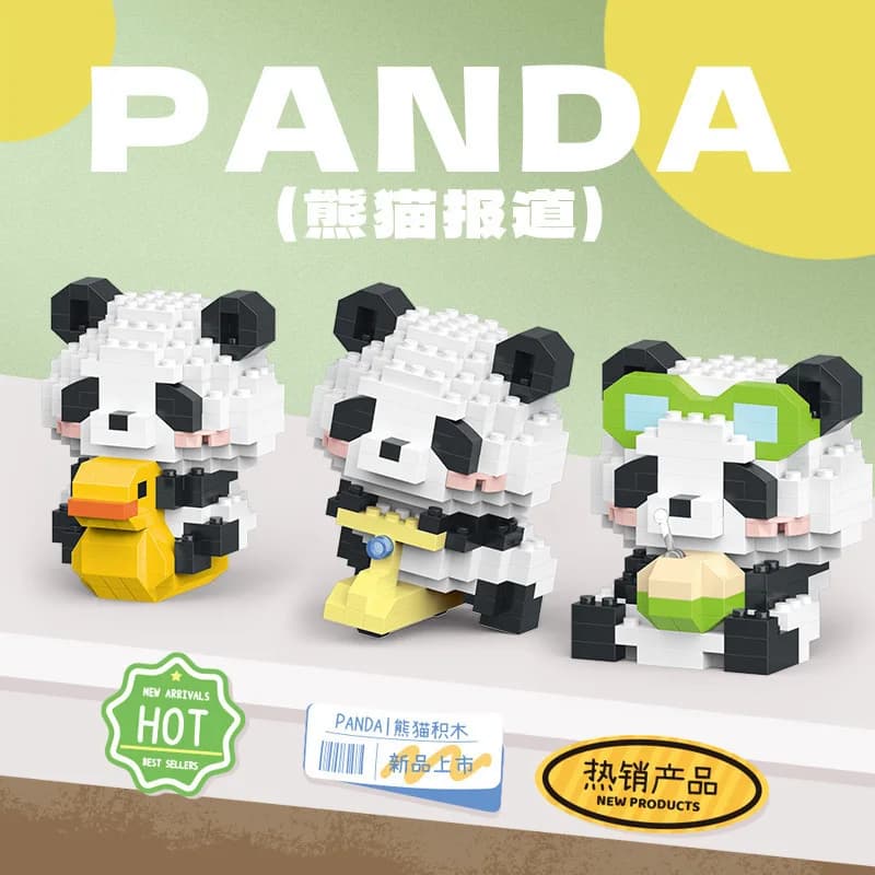 Mini Blocchi da Costruzione a Forma di Panda Cinese, Gioco di Costruzione, Blocchi Animali, Modellini da Assemblare, Mattoncini Fai-da-Te, Decorazione per la Casa, Giocattoli per Ragazze, Regali