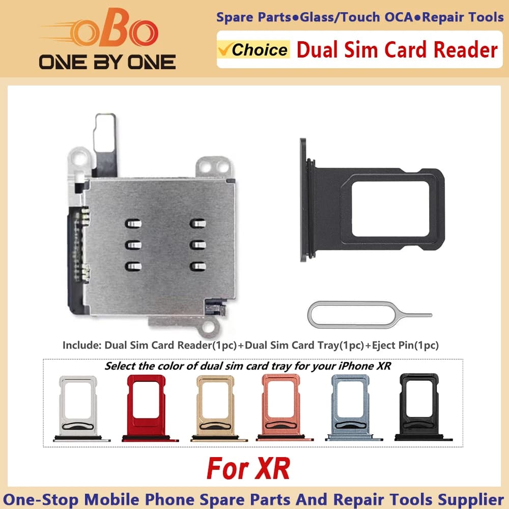 Cavo flessibile per lettore di schede doppia SIM per iPhone XR Doppio vassoio per schede SIM Supporto per slot Adattatore Connettore di ricambio Nero Bianco Corallo