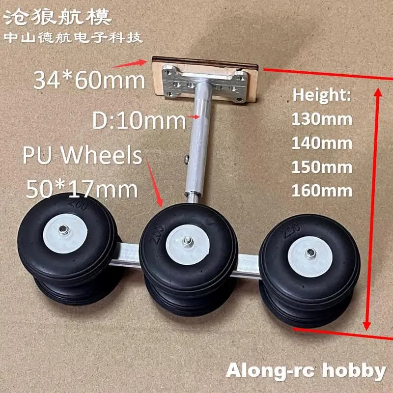 Altezza 130 140 150 160mm PU o EVA 6 ruote smorzamento carrello di atterraggio per aereo RC modelli di aeroplani fai da te Airliner Airbus pezzi di ricambio
