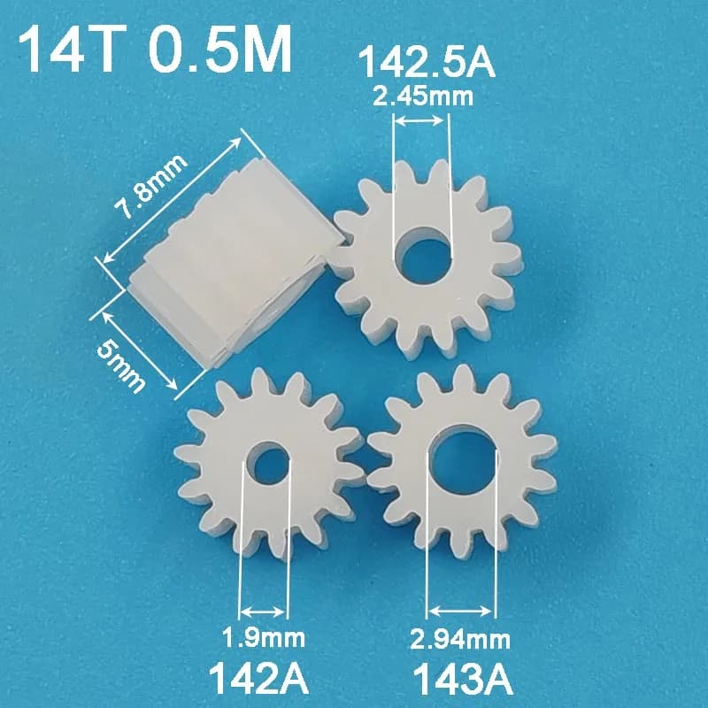 142A 142.5A 143A Ingranaggi Modulo 0.5 14 Denti 2mm (a tenuta) OD 8mm POM Plastica Motoriduttore Giocattolo Parti Accessori 10 pz/lotto