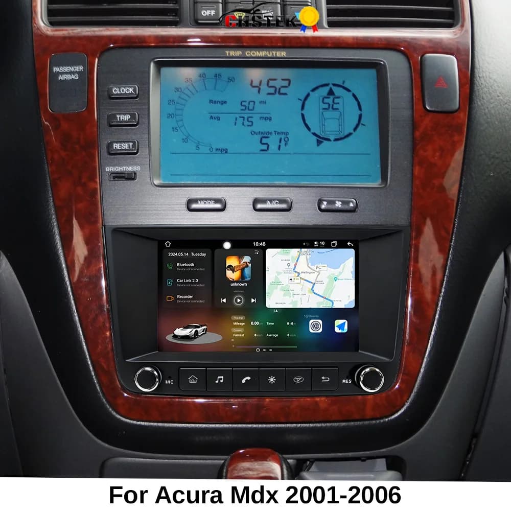 CHSTEK Android 14 Carplay For Acura MDX 2001-2006 Car Radio Stereo Multimedia Player Navigation GPS Bluetooth WIFI 4G Autoradio