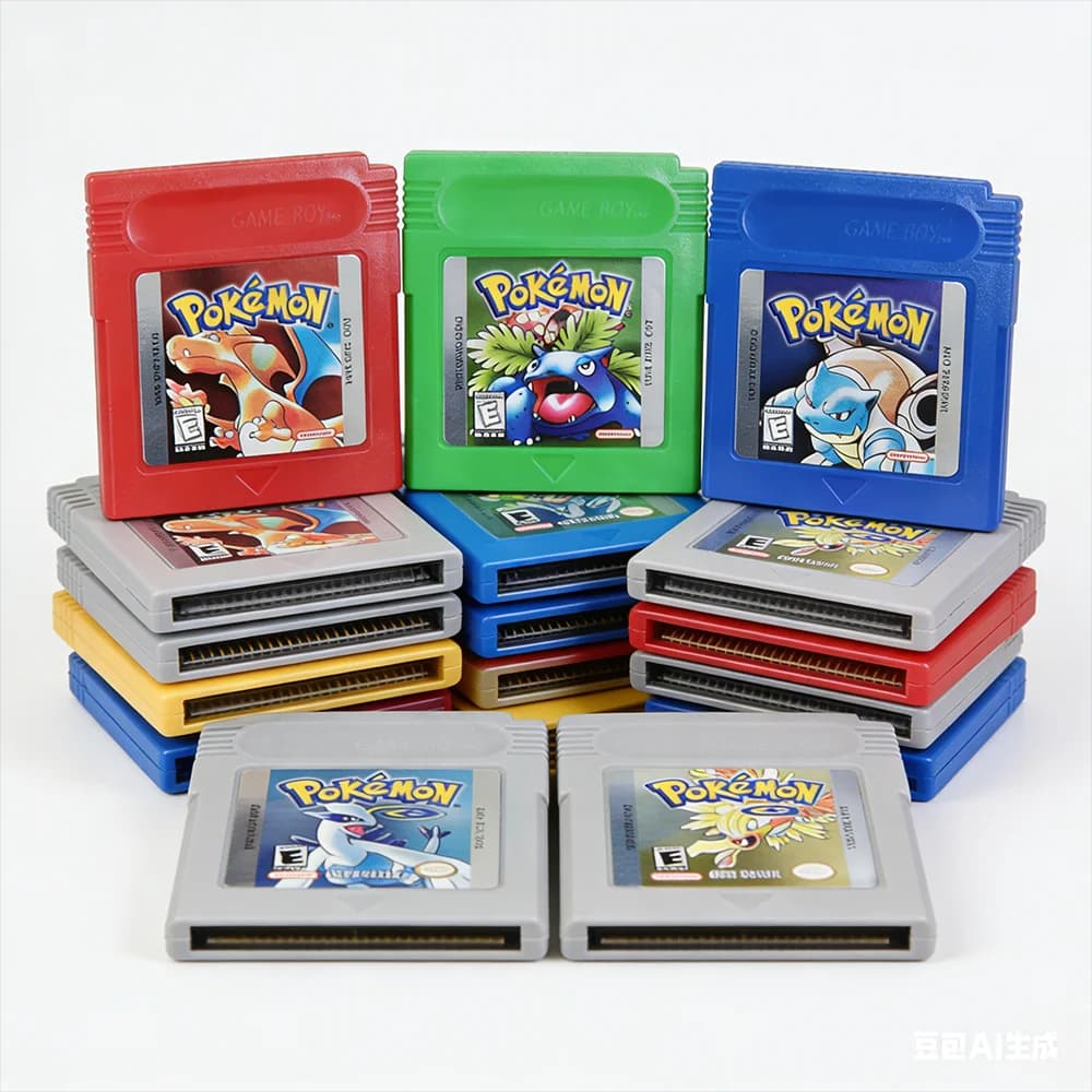 Cartuccia per Console di Videogiochi a 16 Bit, Scheda di Gioco GBC Serie Pokémon Blu, Cristallo, Dorato, Verde, Rosso, Argento, Giallo, Versione USA