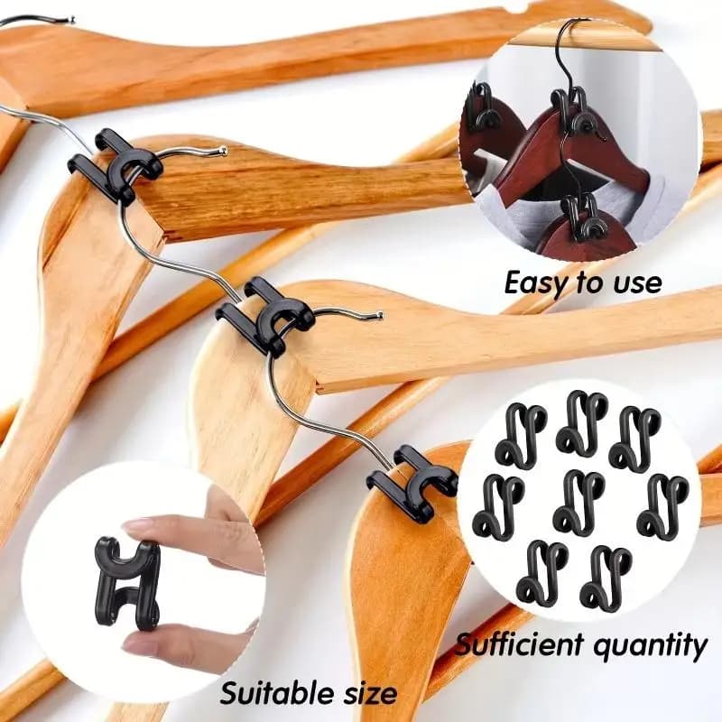 30Pcs Clothes Hanger Connector Hooks Thick Stackable Space Saving Garment Hanger Link Clips For Closet Wardrobe Clothing Storage