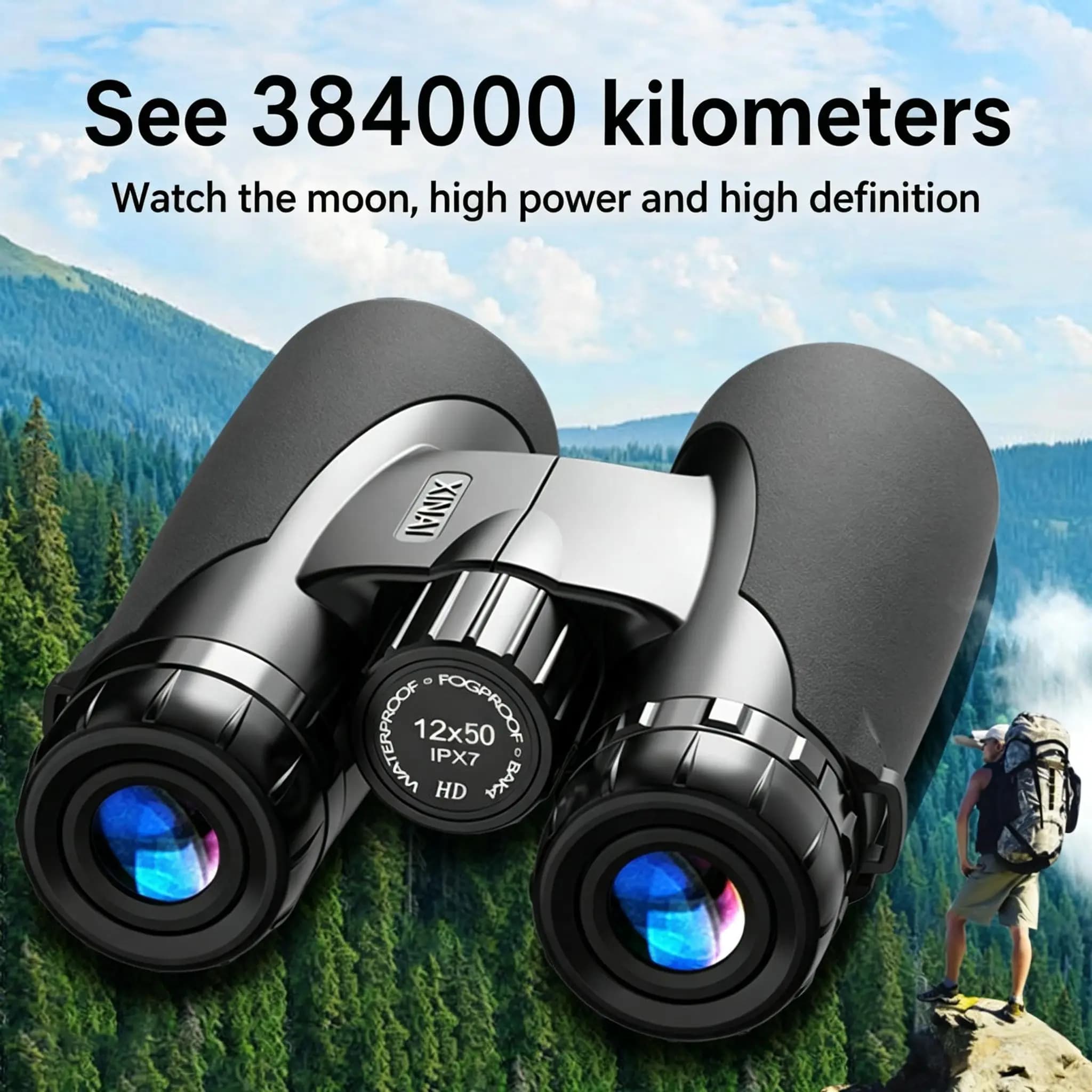 Binocolo Ultra Nitido ad Alto Ingrandimento per Caccia e Viaggi all'Aperto