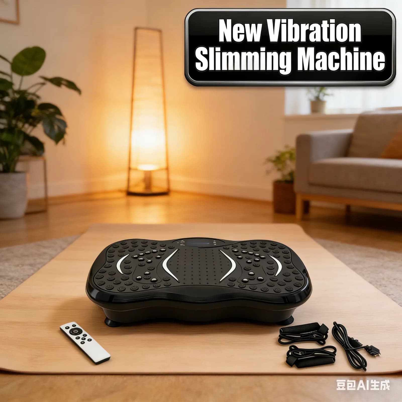 Vibration platform for the whole body – 10 minute training for weight loss and | firming with remote control and resistance bands