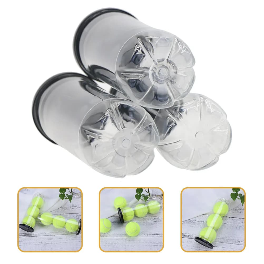 Contenitore per palline da tennis da 3 pezzi, contenitori vuoti, porta palline, contenitore in plastica trasparente per