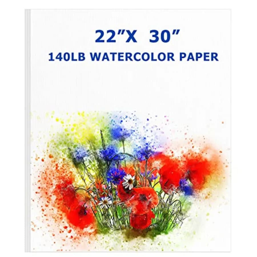 20 Sheets Watercolor Paper Large 140 lb Heavyweight Drawing Paper White Painting Art Supply for Beginners, Artists and Professi