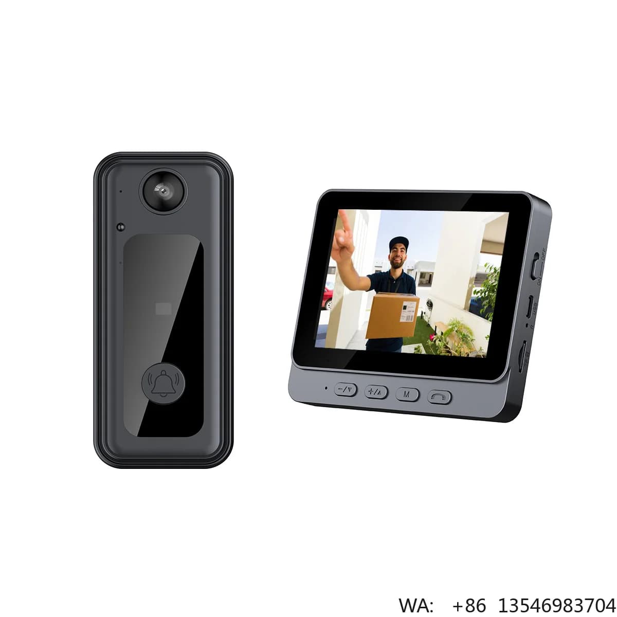 Videocitofono Personalizzato Ricaricabile con Interfono Bidirezionale, Schermo da 4,3 Pollici, Telecamera di Sicurezza, Videocitofoni Intelligenti per Appartamenti