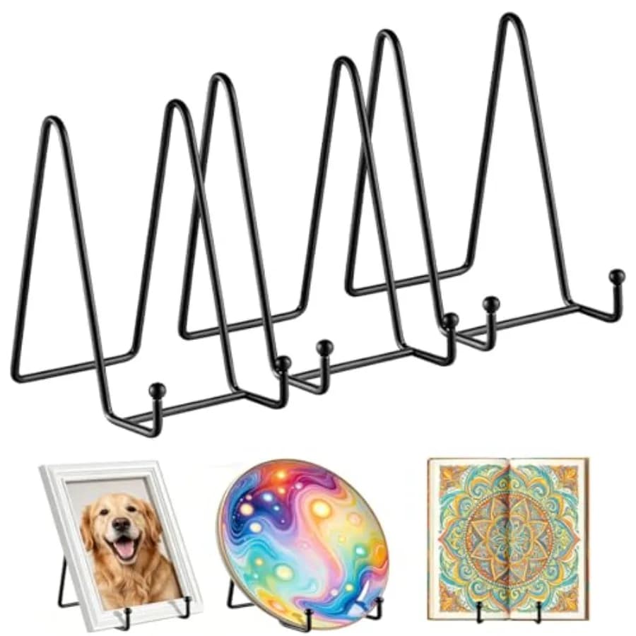 Set di 3 Supporti Decorativi per Piatti da 6 Pollici, Piccoli Cavalletti in Metallo per Esposizione, Supporti per Cornici Fotografiche