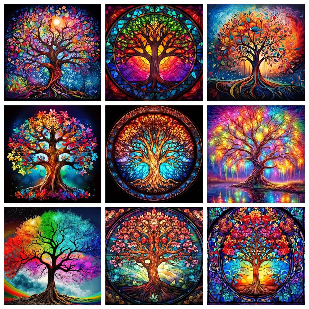 Tree Of Life Diamond Paintings Flower Full Diamond Embroidery New Arrivals 2026 Mosaic Picture Of Rhinestones