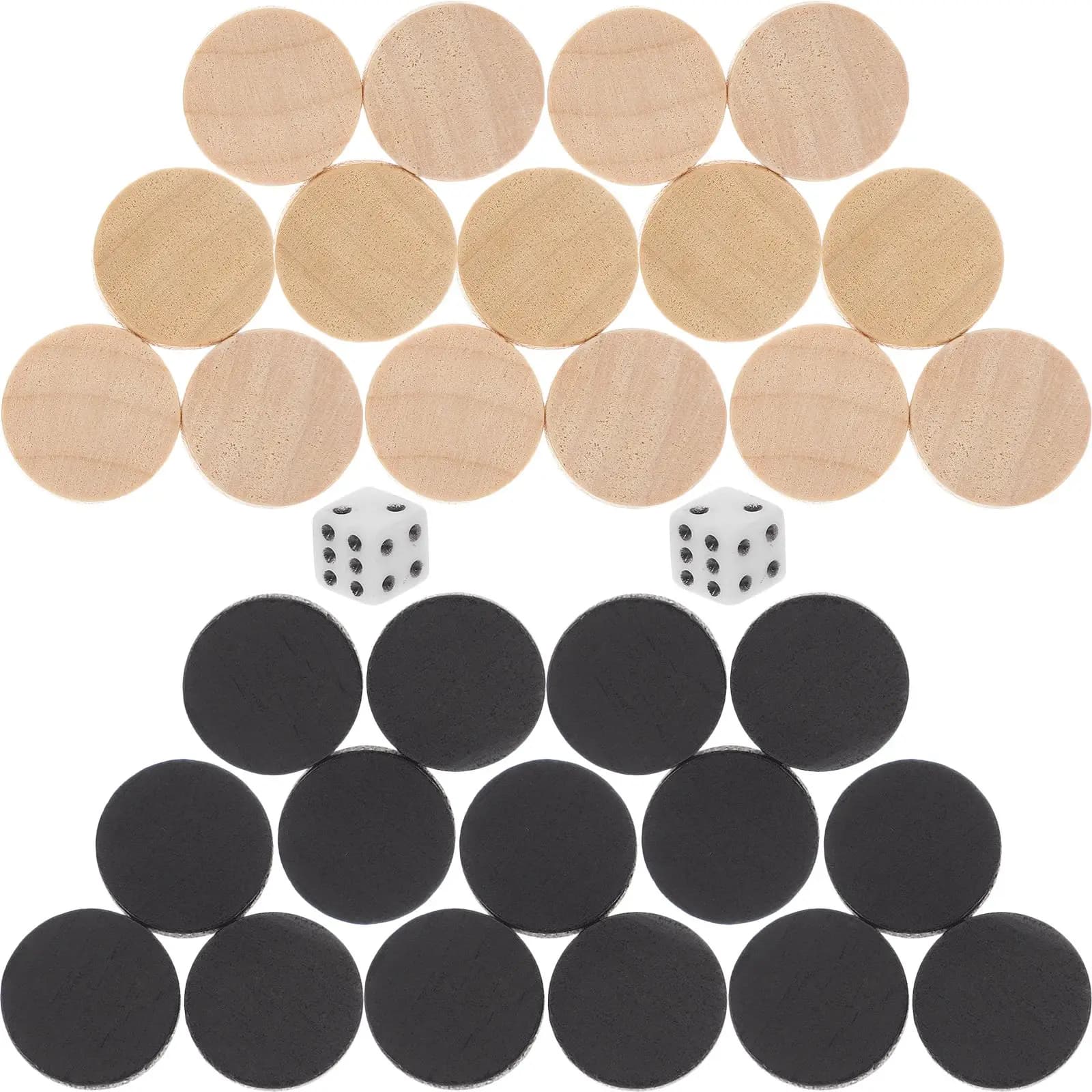 30 pezzi Pezzi degli scacchi Backgammon Backgammon Accessori da tavolo Puntelli da gioco Pezzo di backgammon in legno Dama Pezzi degli scacchi occidentali