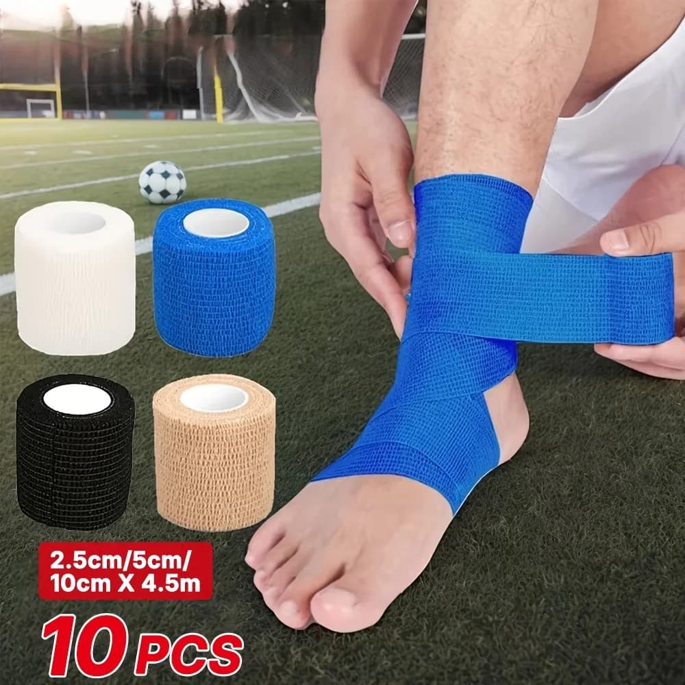 10pcs Self-Adhesive Elastic Bandage 2.5/5/7.5cm Non-Woven for Sports Joint Support & Dog Cat Wound Care