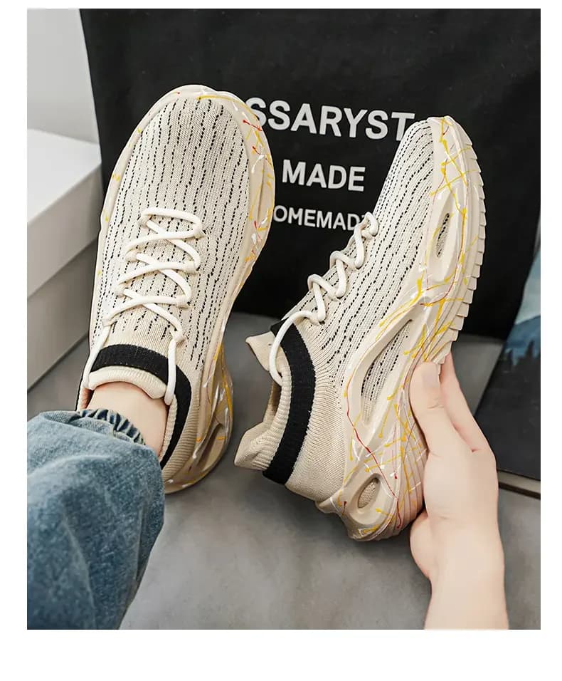 Comfort Urban Men Casual Sneakers Shock Buffer Midsole Breathable Light Fit Daily Travel Shopping Sport Shoes