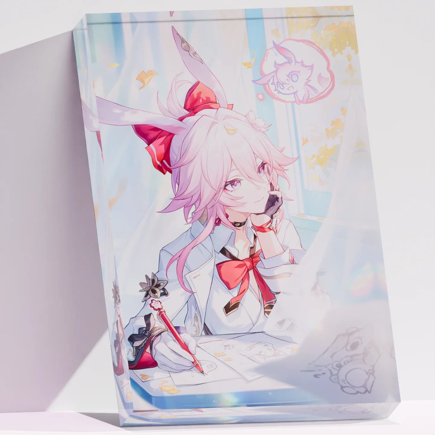 Blocco di Cristallo Acrilico 3D Personalizzato Honkai Star Rail Evanescia Light Cone Cubo Olografico Stampa la Tua Immagine Regalo per Collezionisti Fan
