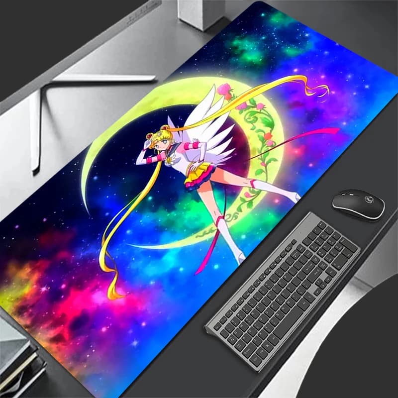 Tappetino per Mouse Grande, Accessori da Gaming, Tappetino per Tastiera Computer, Grande Tappetino da Scrivania con Ritratto di Gruppo Anime, Mousepad Anime Sailor Moon
