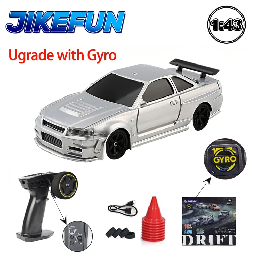1/43 RC Drift Car Upgrade Mini Racing Crawler con giroscopio 2.4G telecomando alla deriva 4WD fuoristrada modello di giocattoli