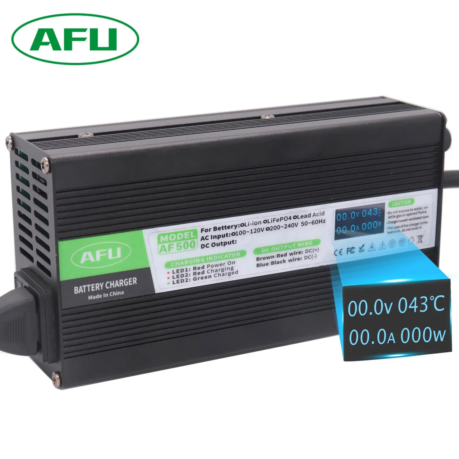 Caricabatteria agli ioni di litio 84V 5A Usd per caricabatterie intelligente per batteria agli ioni di litio 20S 72V 74V con display OLED ventola di raffreddamento caricabatterie rapido