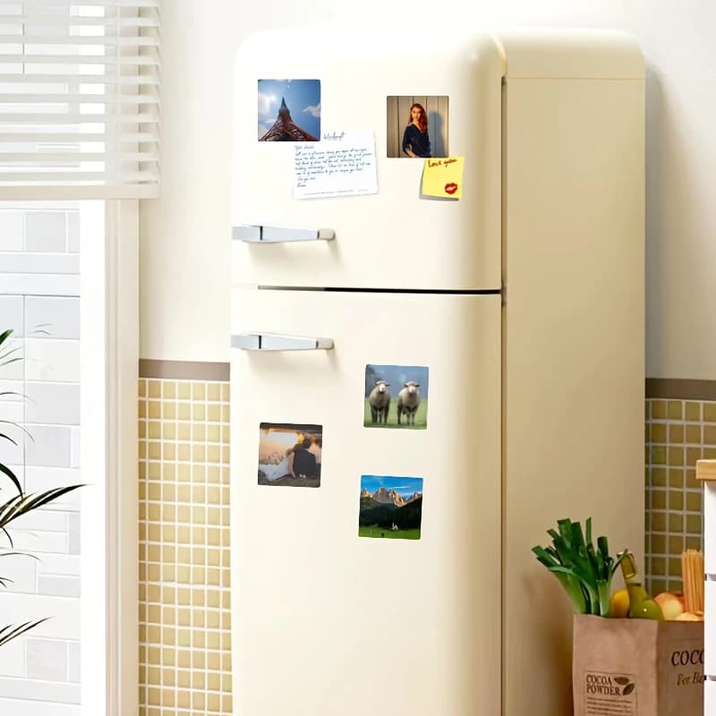 Customized Photo Tiles Creative Self-Adhesive Magnets Square Refrigerator Magnets Support Exclusive Photo Printing Magnetic