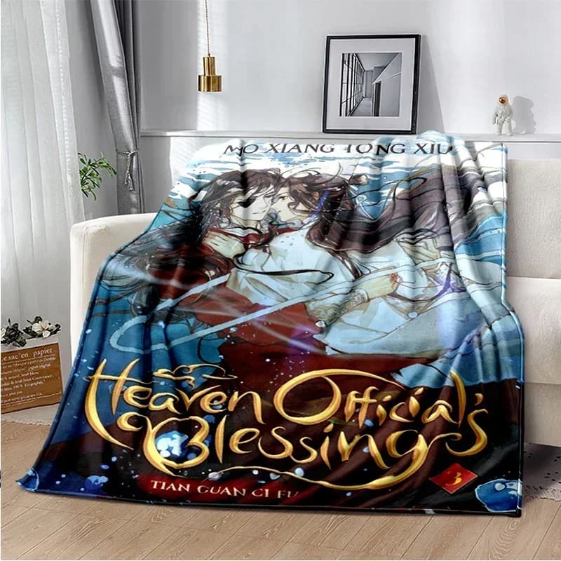 Comics - Tianguan Blessing Blanket, coperta per divano per il tempo libero, per casa e ufficio, coperta calda portatile multifunzionale da viaggio, coperta regalo