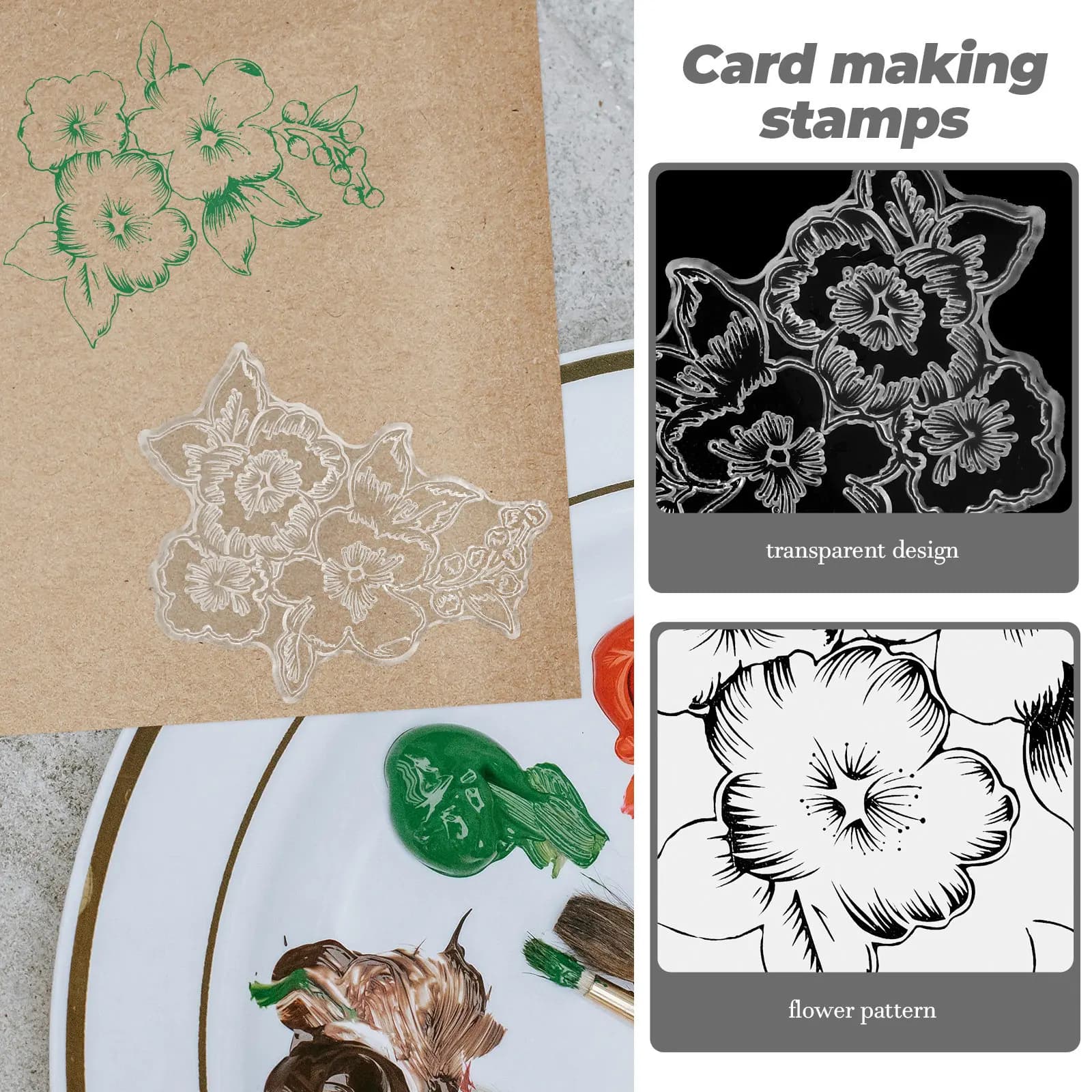 DIY Diary Stamp Flower Floral Kit Background Stamps Craft Decorative Scrapbook Card Making
