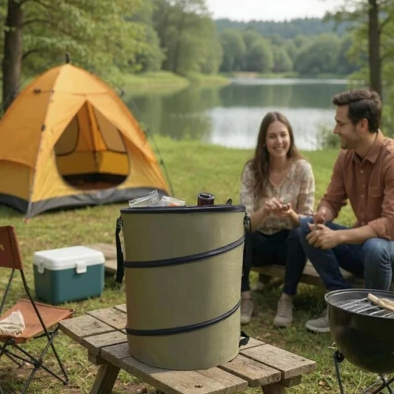 Pop-Up Trash Can, Reusable Yard Waste Bags/Lawn Bags/Leaf Bags, Car Garbage Can, Foldable Camping Recycling Bin Car Accessories