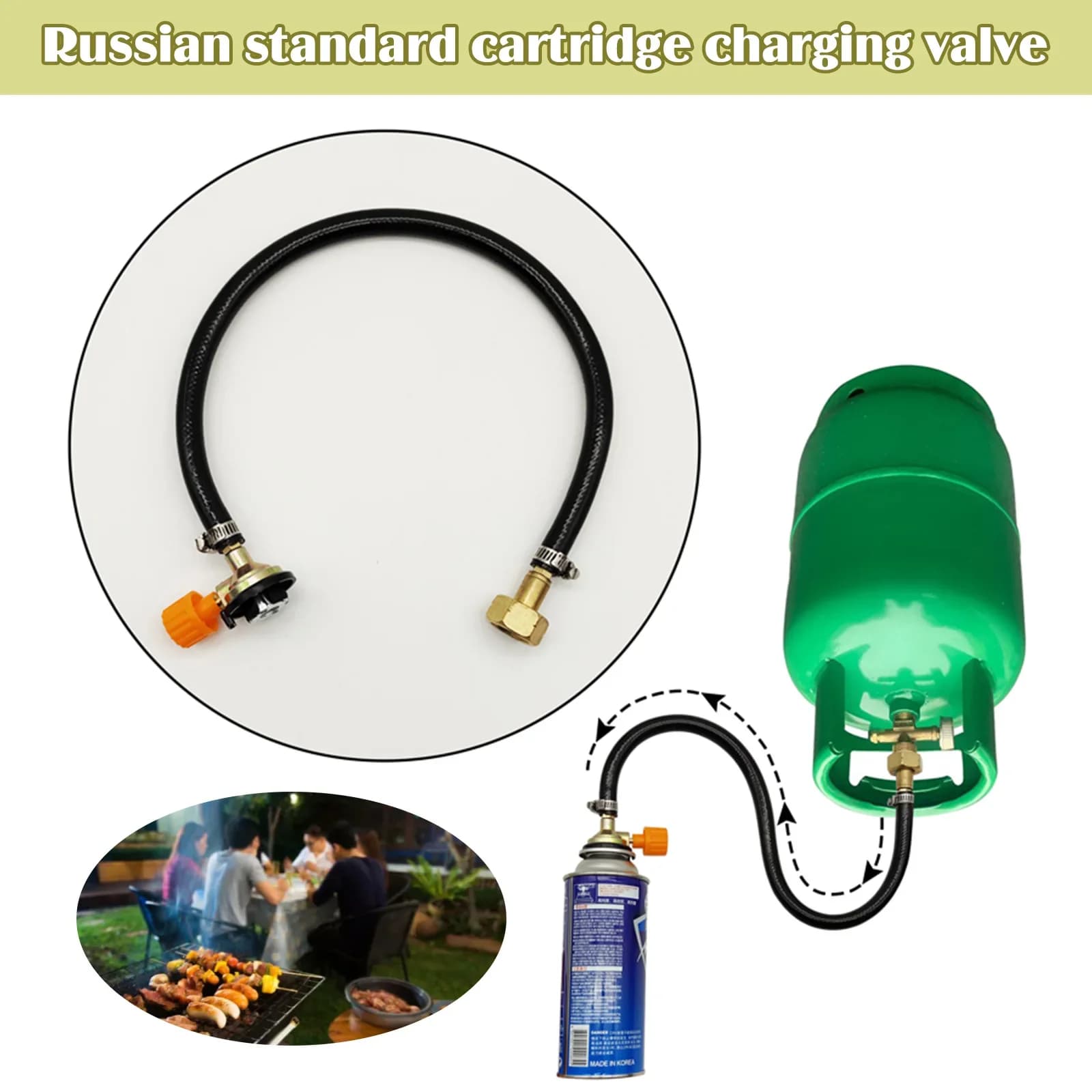 Outdoor camping gas cooker charging adapter for propane converter filling tank adapter for coupling gas charging accessories