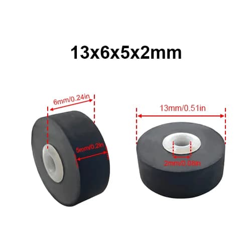 1 Pz 13x6x5x2mm Rullo di Pizzico In Gomma Per Movimento Audio Registratore a Nastro Cassetta Ponte Ripetitore Walkman Lettore Stereo accessori