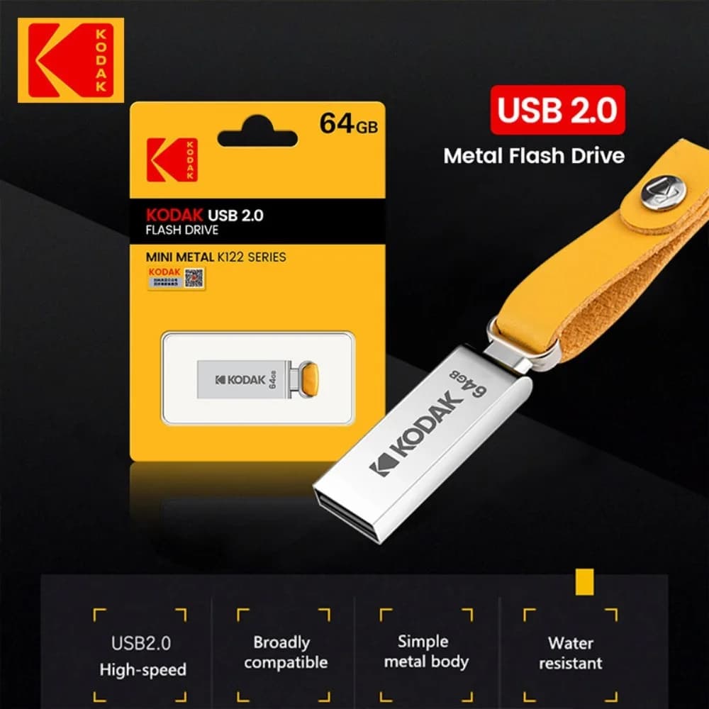 Kodak KODAK K122 USB2.0 mini chiavetta USB full metal ad alta velocità per auto 32G-128G computer da ufficio chiavetta USB