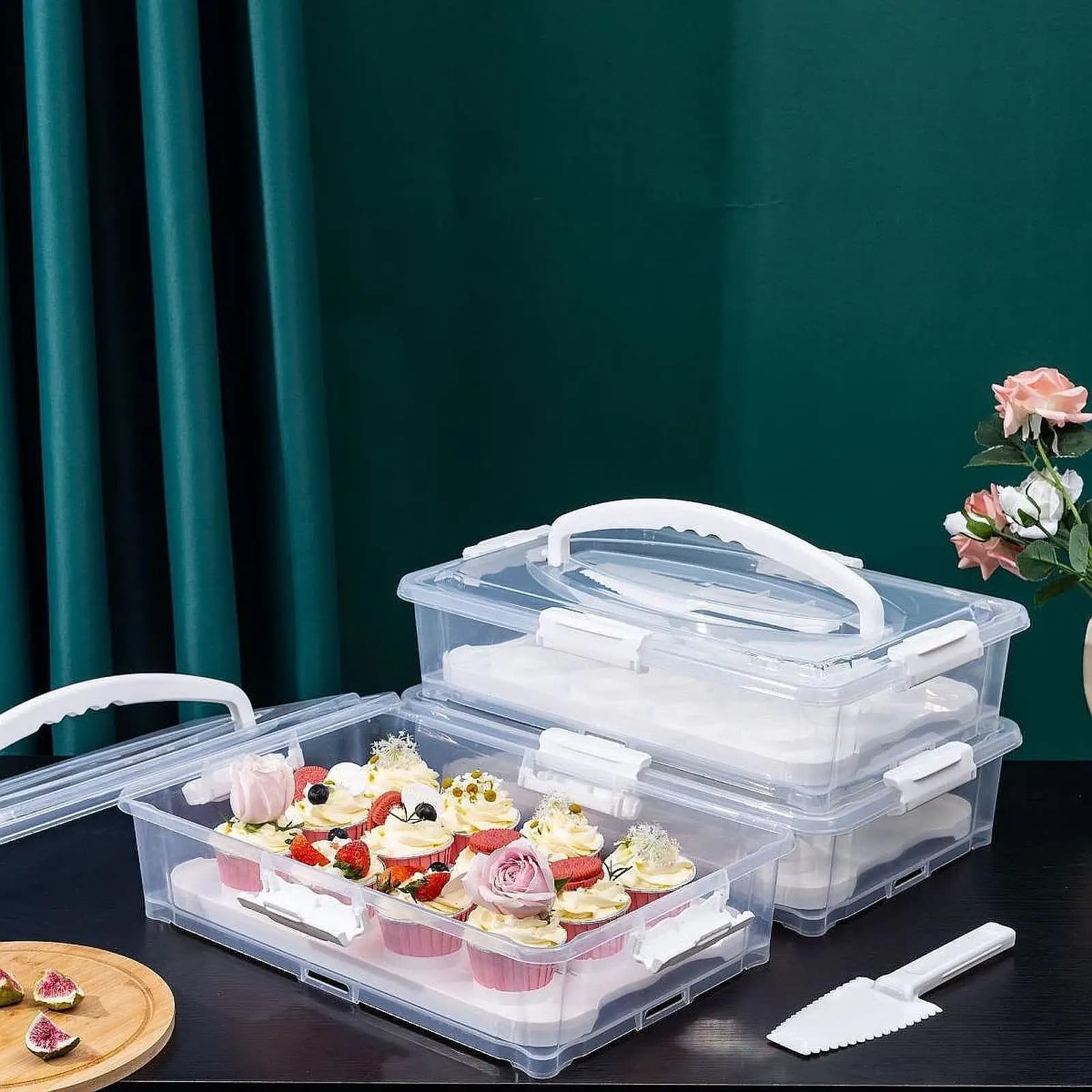 Supporto per torta riutilizzabile portatile per porta torte per cucina, baby shower, campeggio