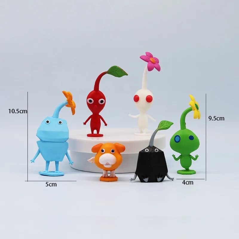 Set di 6 Modellini Anime Pikmin, Olimar Louie Kawaii, Action Figure in PVC, Giocattoli da Collezione, Regali di Compleanno per Bambini