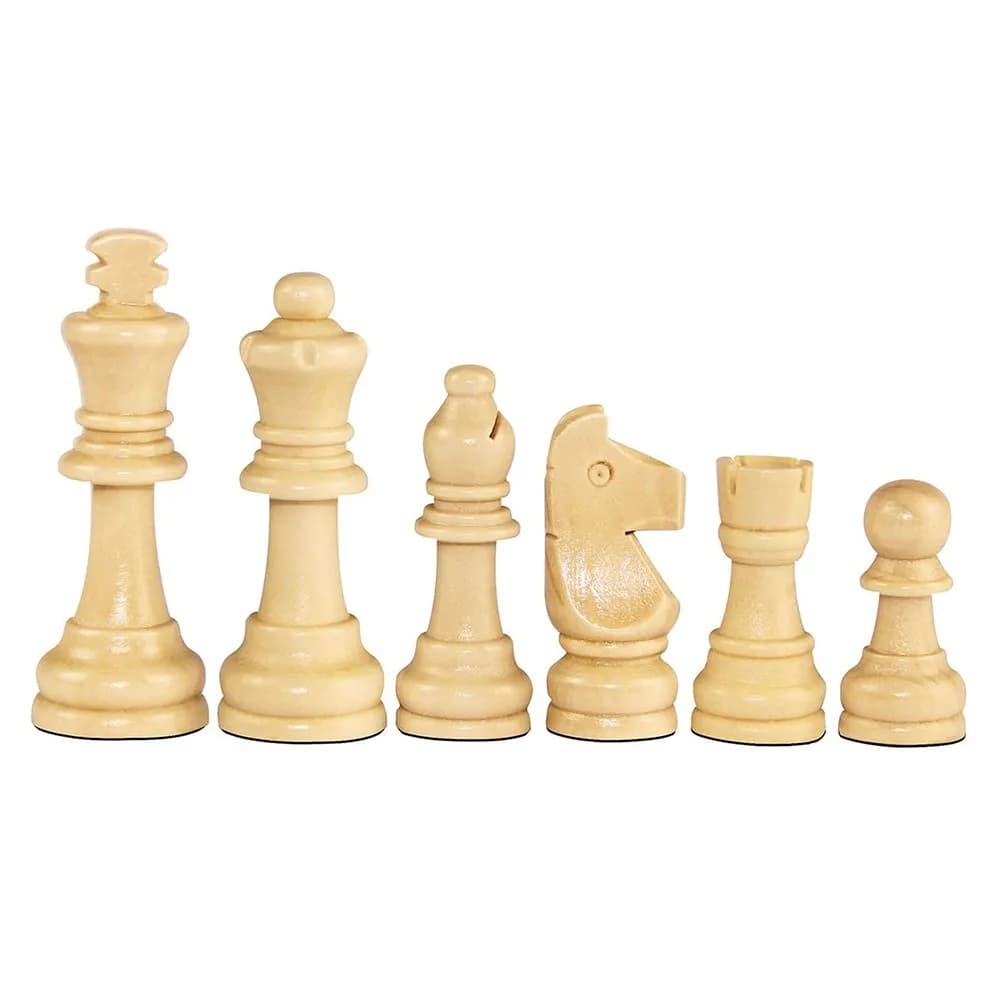 32PCS 2.2 in Wooden Chess International Wooden Word Chess Set with Protective Pads Education Chess Game