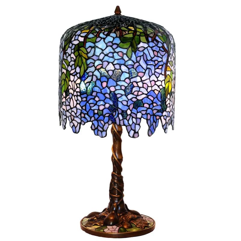 Lampada da scrivania vintage europea per soggiorno, camera da letto, comodino, glicine, rame pieno antico
