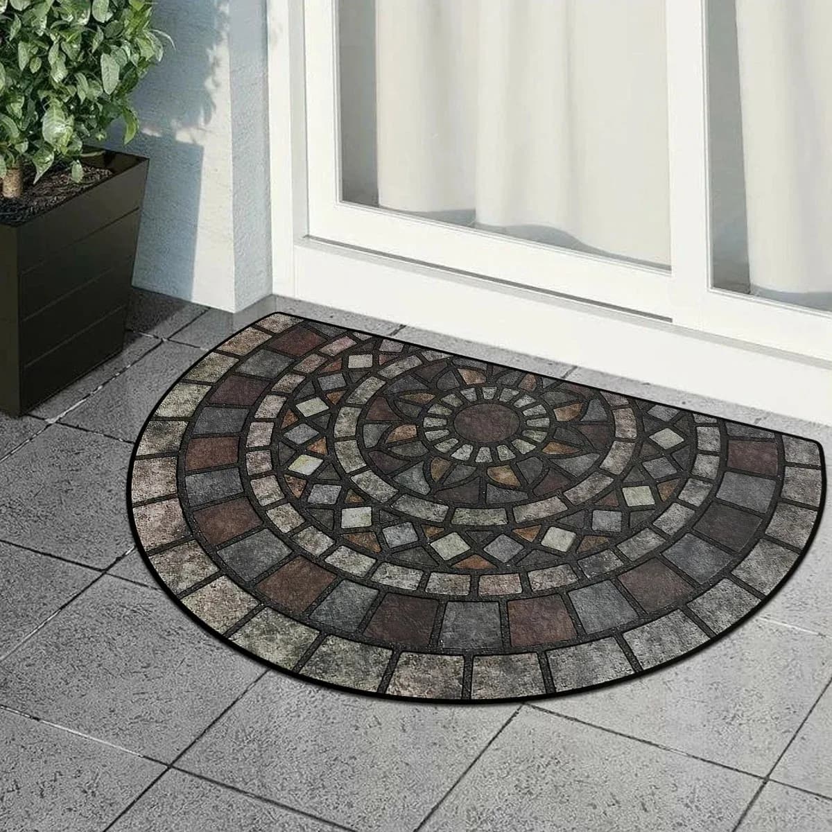 Summer American-style Retro Anti-slip Entrance Door Mat, Wear-resistant Entrance Hall Absorbent Carpet, Home Decoration