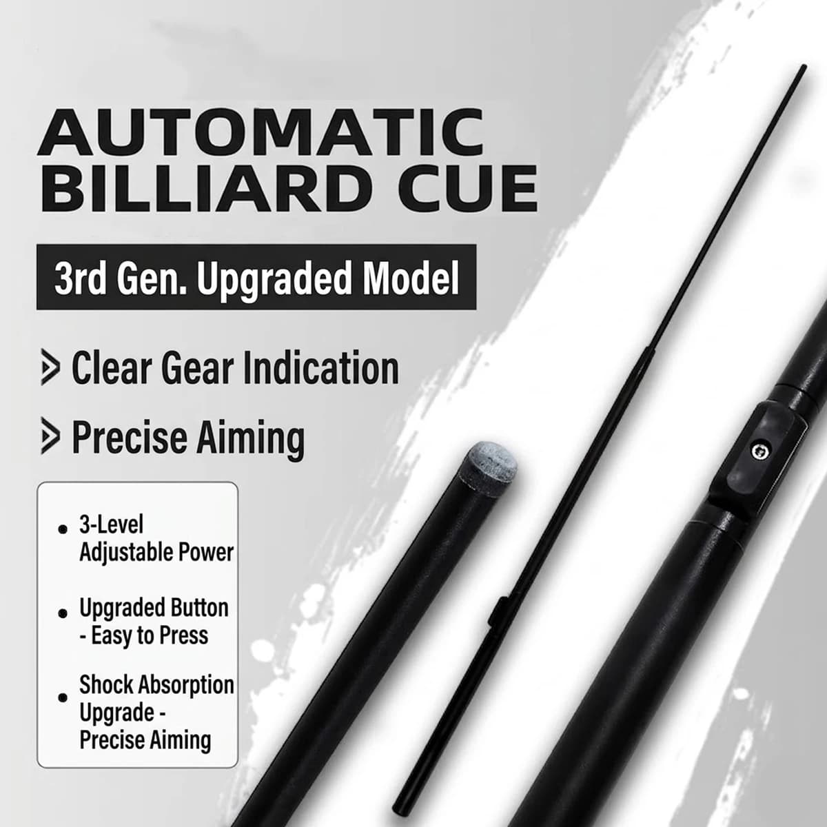 Stecca da Biliardo Automatica 3a Generazione Potenza Regolabile 3 Livelli Manuale/Automatica C2 Accessori Sportivi per Biliardo e Snooker