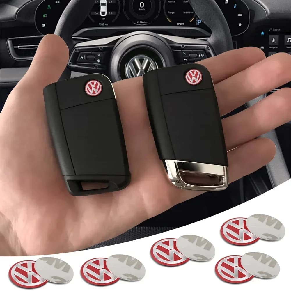 10 Pezzi Adesivi Rossi per Logo Chiave Telecomando Auto per VW Jetta Golf Beetle CC EOS R32 MK4 Golf 4 Motion MTM Auto Styling
