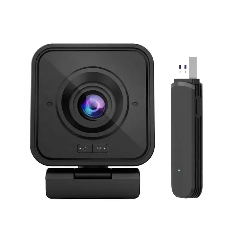 Integrated Battery Wireless Webcam Compatible with Skype, Zoom, FaceTime, Hangouts for Meetings/Video Calls/Streaming on PC/Laptop