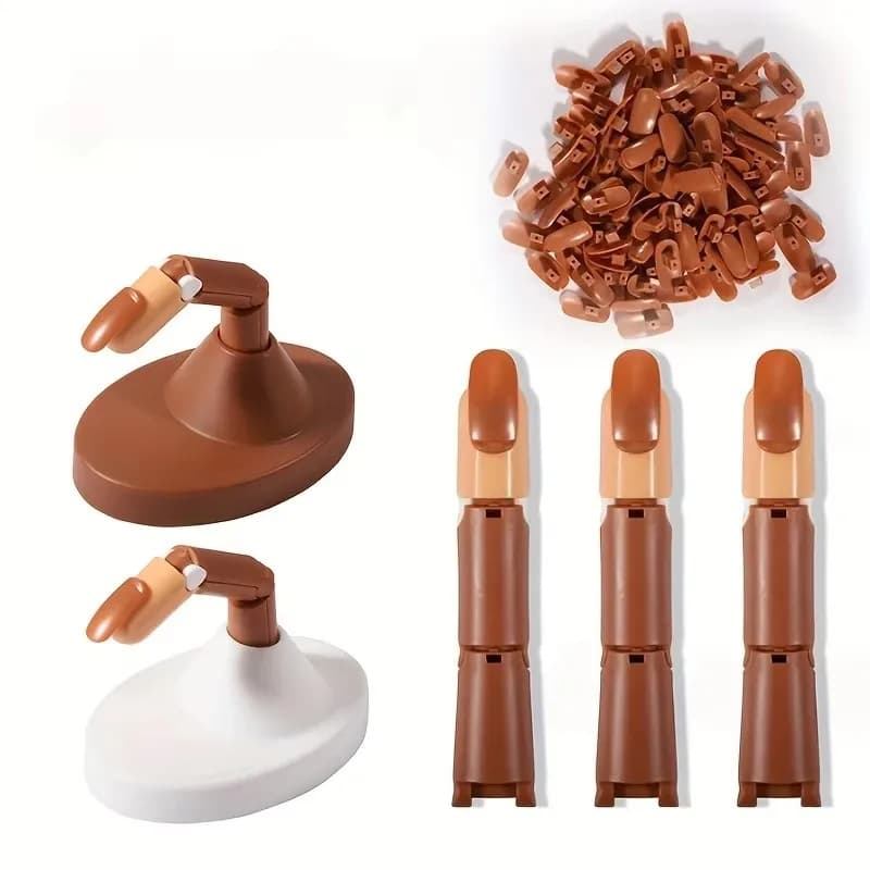 Pratica per principianti staccabile Unghie finte Set di unghie in silicone Pratica meccanica Dita mobili a mano con base