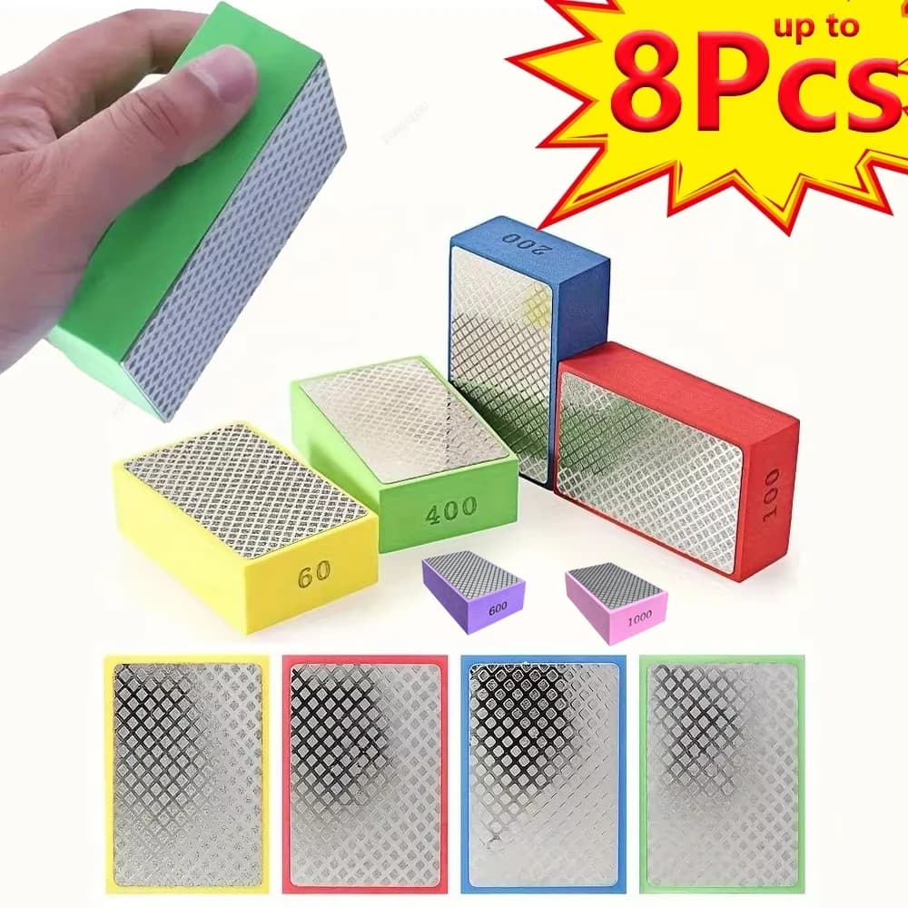 1-8 pcs new diamond hand polishing pads glass abrasive block grinding pad stone marble ceramic abrasive disc polishing tools