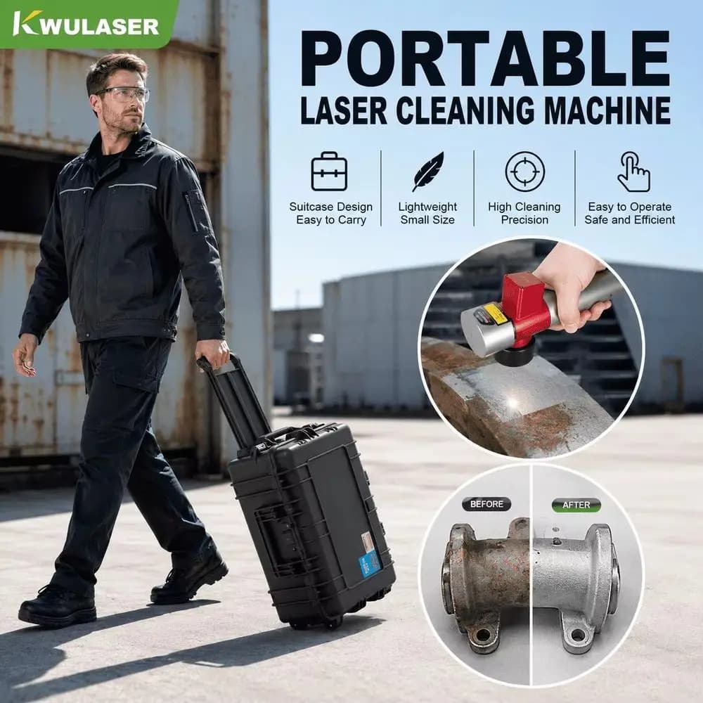 Pulsed Laser Surface Treatment Machine Car Parts Rust Paint Oil Removal Industrial Cleaning Equipment Supplier