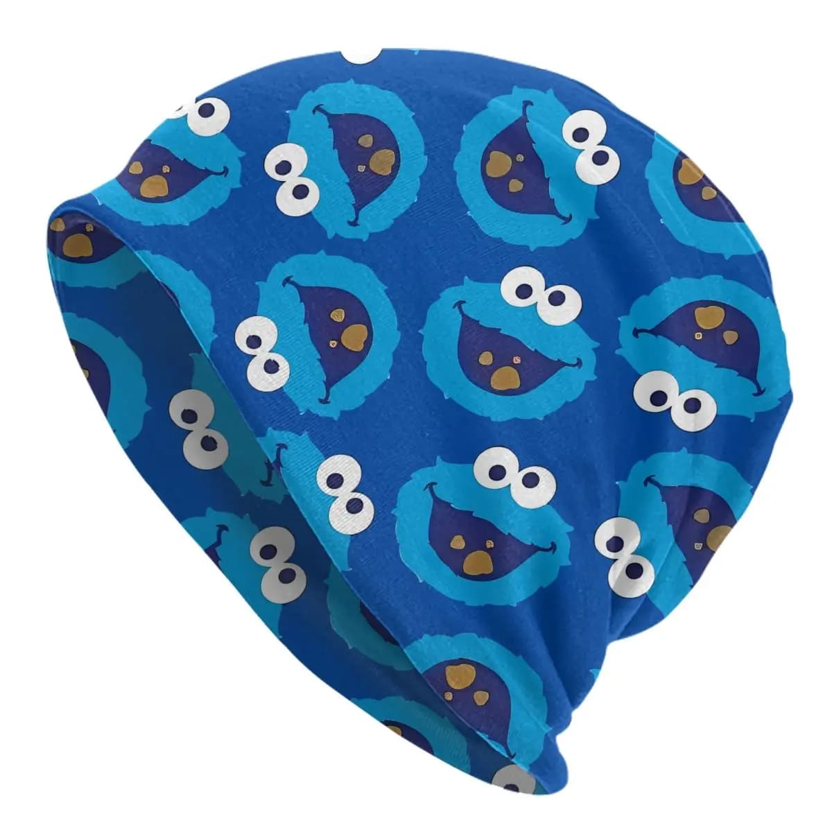 S-Sesame Street Cute Cookie Monster Bonnet Hat Street Skullies Berretti Cappelli Sesame Street Cartoon Commedia Primavera Cappellini a doppio uso