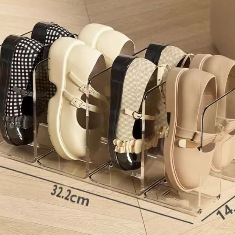Organizzatore di scarpe per bambini in acrilico caldo 1PC, scarpiera trasparente a 4 scomparti, ripiano per scarpe da bambino, per vari tipi di stanze