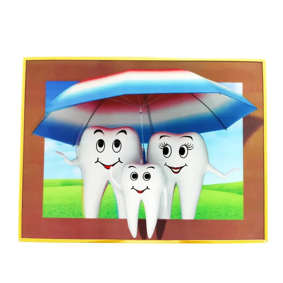 decorative wall photo with 3D image for dental clinic / hospital decoration beautiful teeth whitening orthodontic welcome