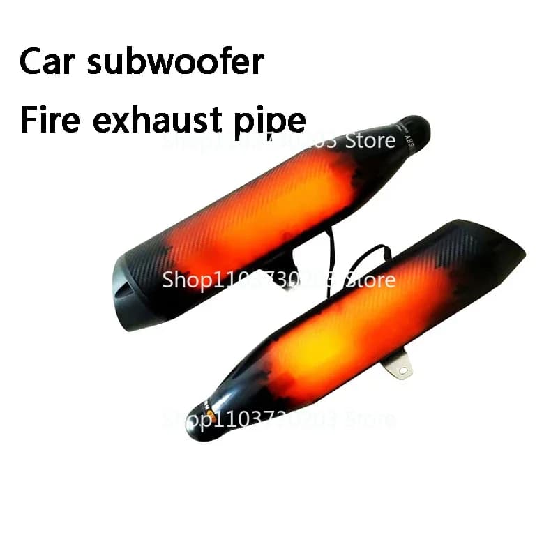 Tubo di scarico a fiamma Subwoofer montato su auto modificato con suono simulato per moto 12V con altoparlante Bluetooth a LED