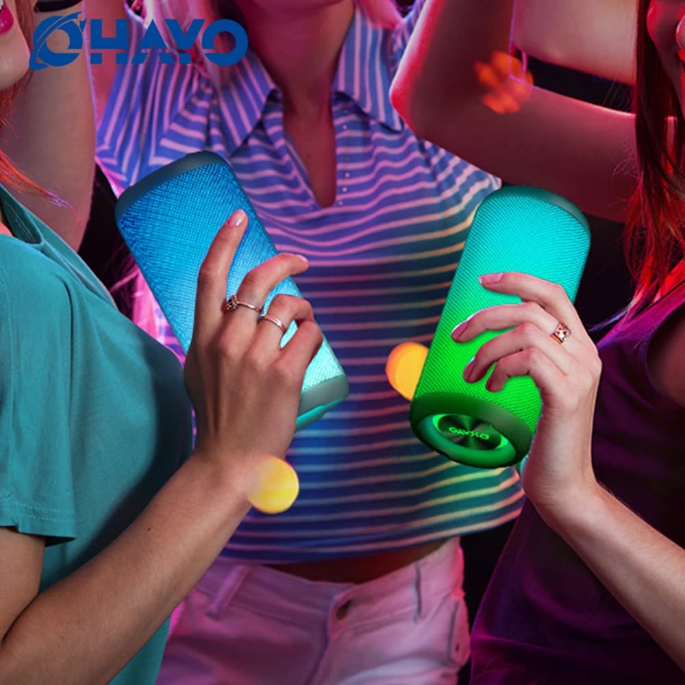 Altoparlante Bluetooth da campeggio con altoparlante impermeabile portatile senza fili con 40 perline LED Altoparlanti Bluetooth 5.3 con scheda TF per feste in casa