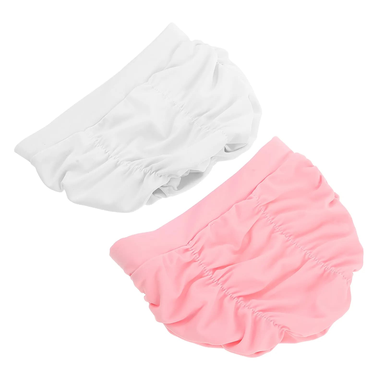 2Pcs Pleated Swimming Cap Women Long Hair Soft Nylon Elasticity Quick Dry Uv Protection Swim Hat for Pool Swimming Cap for Women