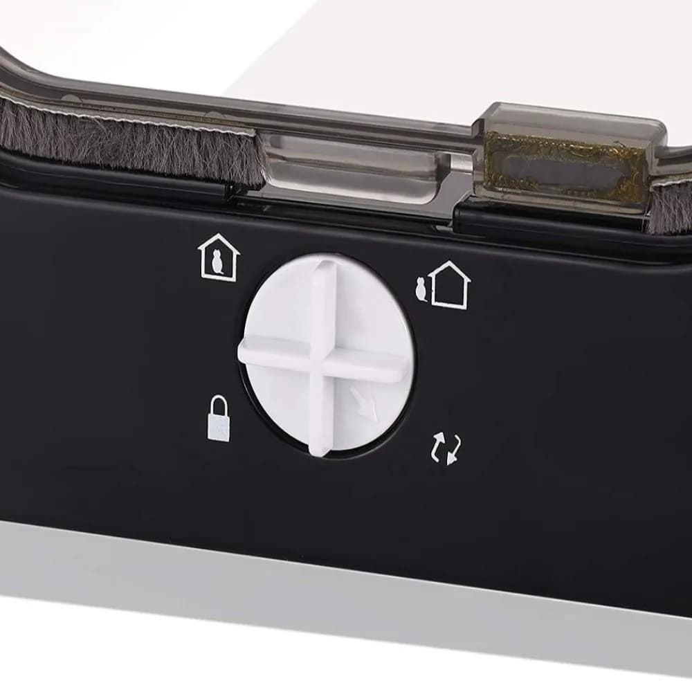 4 Ways Locking Cat Flap Door with Security Lock ABS Weatherproof Self-Closing Pet Door Turn Knob Easy Installation Dog Flap Door